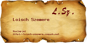 Loisch Szemere névjegykártya